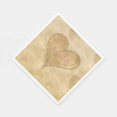 Serviette En Papier Gold Glitzy Parties scintillant amour coeur (Coin)