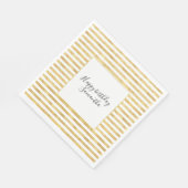 Serviette En Papier Gold Glitzy Stripes Anniversaire (Coin)
