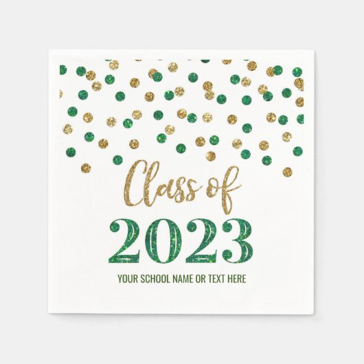 Serviette En Papier Gold Green Confetti Classe de serviettes 2023 (Devant)