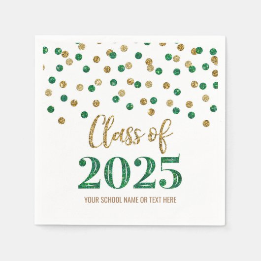 Serviette En Papier Gold Green Confetti Classe de serviettes 2025 (Devant)