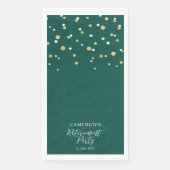 Serviette En Papier Gold & Green Design Confetti Retraite Party (Devant)