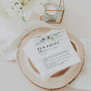 Serviette En Papier Gold Green Feuilles Trivia Fun Fun Fun Fun Mariage