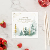 Serviette En Papier Gold Green Pine Trees Inspirationnel (En situation)
