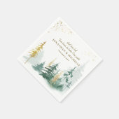 Serviette En Papier Gold Green Pine Trees Inspirationnel (Coin)