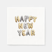 Serviette En Papier Gold Grey Happy New Year (Devant)