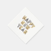 Serviette En Papier Gold Grey Happy New Year (Coin)