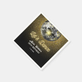 Serviette En Papier Gold Halftone Disco Ball Dansons Anniversaire (Coin)