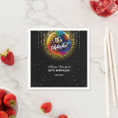 Serviette En Papier Gold Halftone Disco Ball Fêtons notre anniversaire (En situation)
