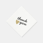 Serviette En Papier Gold Heart Simple Sincere Merci (Coin)