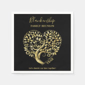 Serviette En Papier Gold Heart Tree Famille Reunion Party Essentials (Devant)