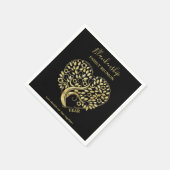 Serviette En Papier Gold Heart Tree Famille Reunion Party Essentials (Coin)