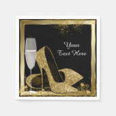 Serviette En Papier Gold High Heel Anniversaire (Devant)