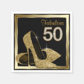 Serviette En Papier Gold High talon 50e fête d'anniversaire (Devant)