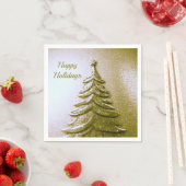 Serviette En Papier Gold Holiday Arbre de Noël Papier Napkin (En situation)