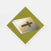 Serviette En Papier Gold Holy Bible with Black Cross Religious (Coin)