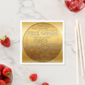 Serviette En Papier Gold International Christmas Navidad Paper Napkin (En situation)