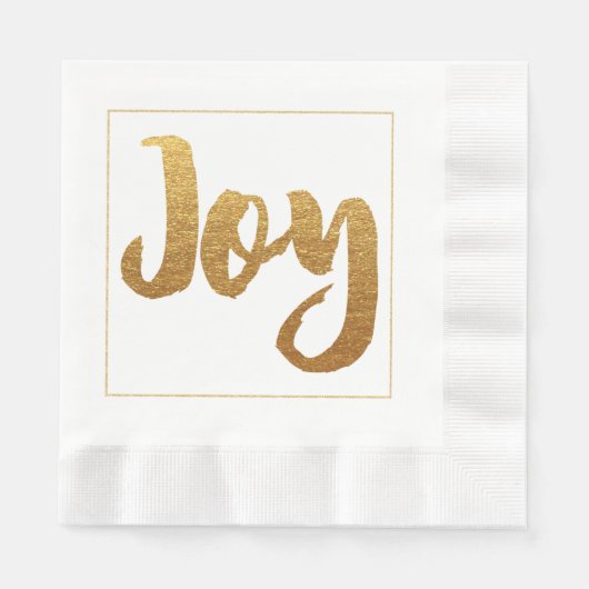 Serviette En Papier Gold Joy Papier de Noël serviettes (Devant)