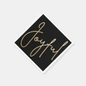 Serviette En Papier Gold JOYFUL pour Noël noir (Coin)
