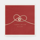 Serviette En Papier Gold Knot Union Double Bonheur Mariage chinois (Devant)