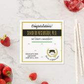 Serviette En Papier Gold Laurel Docteur Diplôme PhD Graduation Party (En situation)