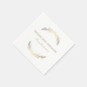 Serviette En Papier Gold Laurel Elegant Mariage blanc (Coin)