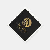 Serviette En Papier Gold Lion Leo Joyeux Anniversaire avec nom (Coin)