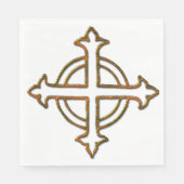 Serviette En Papier Gold Look Cercle autour de la croix (Devant)