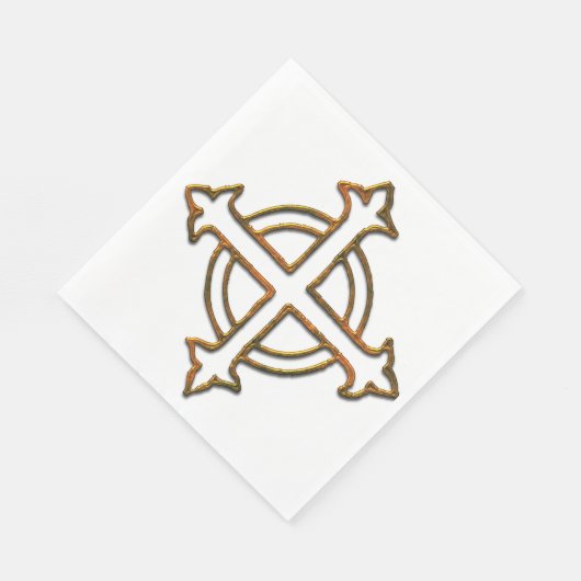 Serviette En Papier Gold Look Cercle autour de la croix (Coin)
