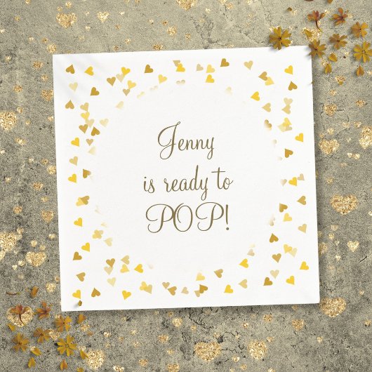 Serviette En Papier Gold Love Hearts Prêt à Pop Baby shower/Sprinkle