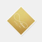 Serviette En Papier Gold Love Infinity Papier Mariage ensemble de serv (Coin)