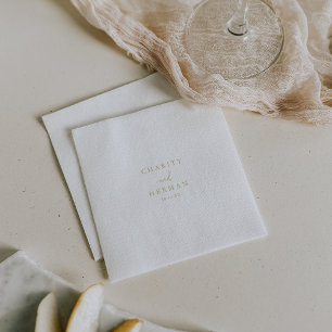 Serviette En Papier Gold Love Mariage de script fantaisie