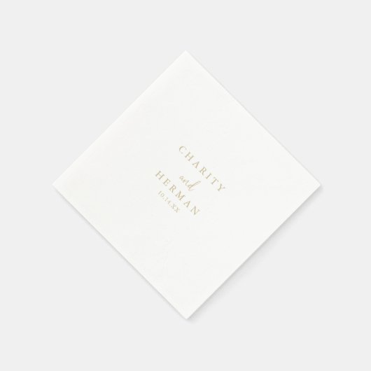 Serviette En Papier Gold Love Mariage de script fantaisie (Coin)