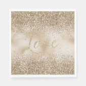 Serviette En Papier Gold Luxe Parties scintillant Love (Devant)