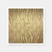 Serviette En Papier Gold Luxueux Zebra Jungle Safari Glam (Devant)