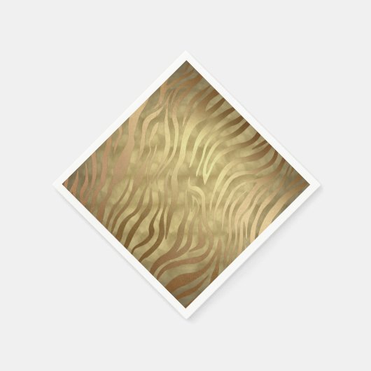 Serviette En Papier Gold Luxueux Zebra Jungle Safari Glam (Coin)