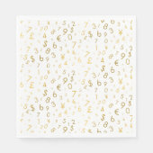 Serviette En Papier Gold Luxury Numéros & Devise Symboles Motif (Devant)