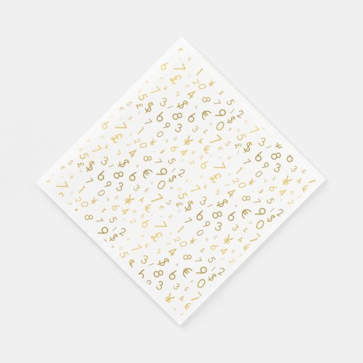 Serviette En Papier Gold Luxury Numéros & Devise Symboles Motif (Coin)