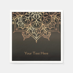 Serviette En Papier Gold Mandala Earthy Bronze Brown Parti moderne
