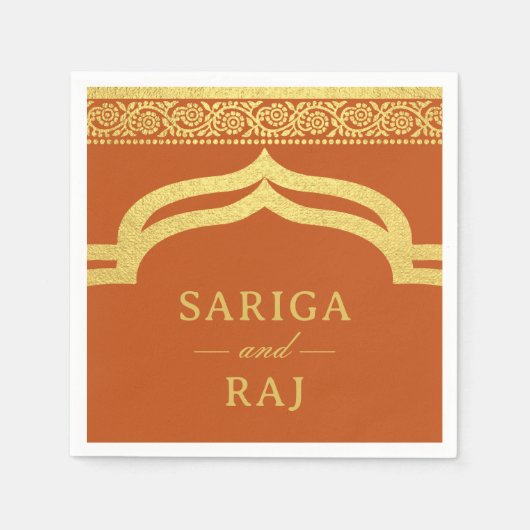 Serviette En Papier Gold Marigold Flower Mundap Canopy Arch Mariage (Devant)