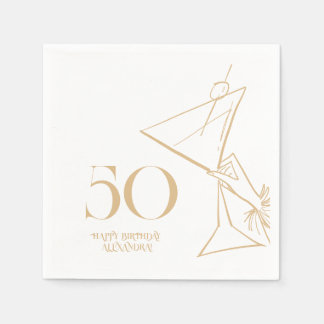 Serviette En Papier Gold Modern 50e Adulte Anniversaire Napkin