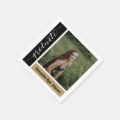 Serviette En Papier Gold Modern Block Photo Graduation (Coin)