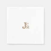 Serviette En Papier Gold Modern Monogram Mariage Cocktail Napkins (Devant)