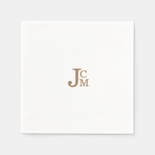 Serviette En Papier Gold Modern Monogram Mariage Cocktail Napkins