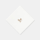 Serviette En Papier Gold Modern Monogram Mariage Cocktail Napkins (Coin)