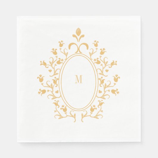 Serviette En Papier Gold Monogram (Devant)
