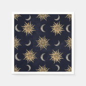 Serviette En Papier Gold Moon Sun Mandala Blue Night Sky Motif (Devant)