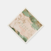 Serviette En Papier Gold Moss Eucalyptus Moderne Abstrait (Coin)