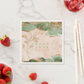 Serviette En Papier Gold Moss Eucalyptus Moderne Abstrait (En situation)