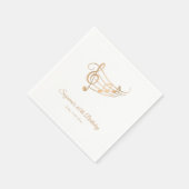 Serviette En Papier Gold Music Notes Élégant Script Anniversaire (Coin)