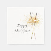 Serviette En Papier Gold New Year's Eve Day Celebration Sparklers (Devant)